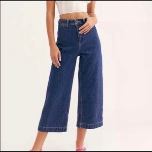 Free People Cropped Wide Leg Jeans